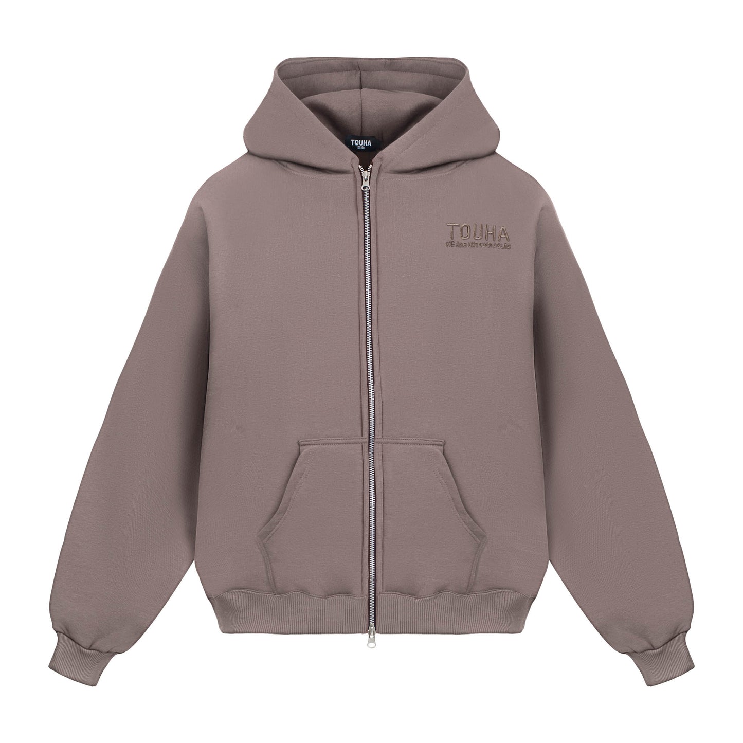 BROWN CORE ZIP HOODIE